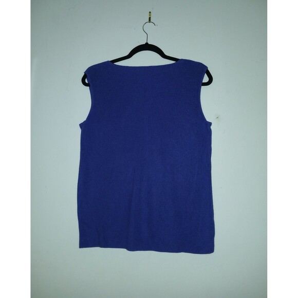 Chicos Purple Sleeveless Knit Sweater Size 2 Large Pullover Chic Classic Travel - Picture 2 of 5